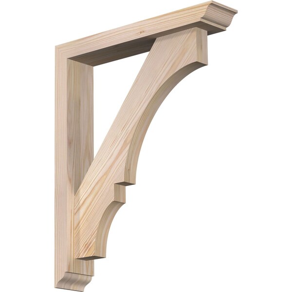 Ekena Millwork Balboa Traditional Smooth Bracket w/ Offset Brace, Douglas Fir, 3 1/2"W x 18"D x 22"H BKT0402X18X22BOA01SDF - main